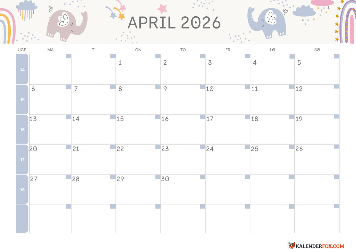 April-kalender børnetema 1