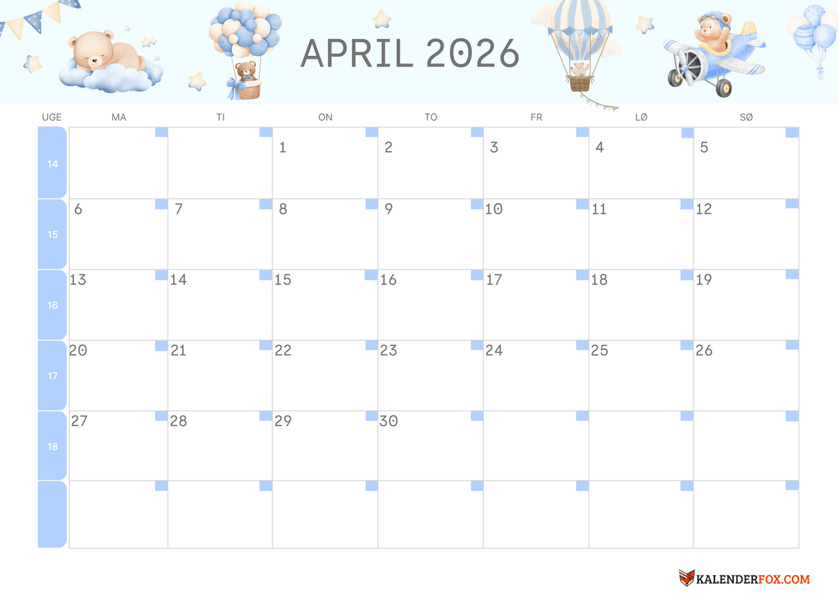 April-kalender børnetema 2