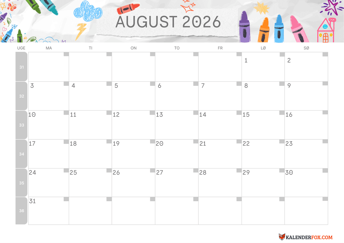 August-kalender børnetema 3