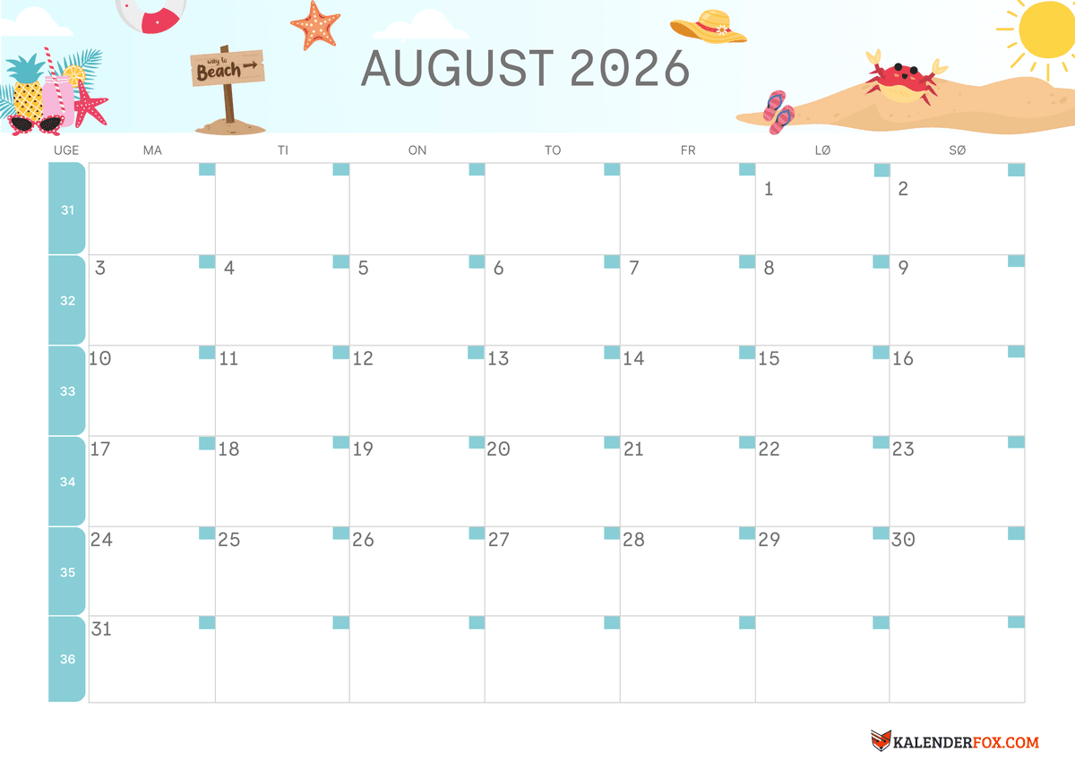 August-kalender sensommer tema 2