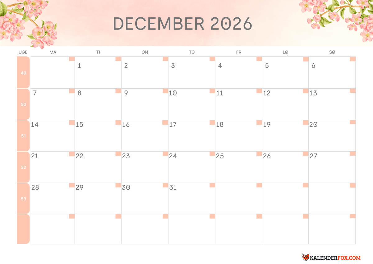 December-kalender blomsterdesign 3