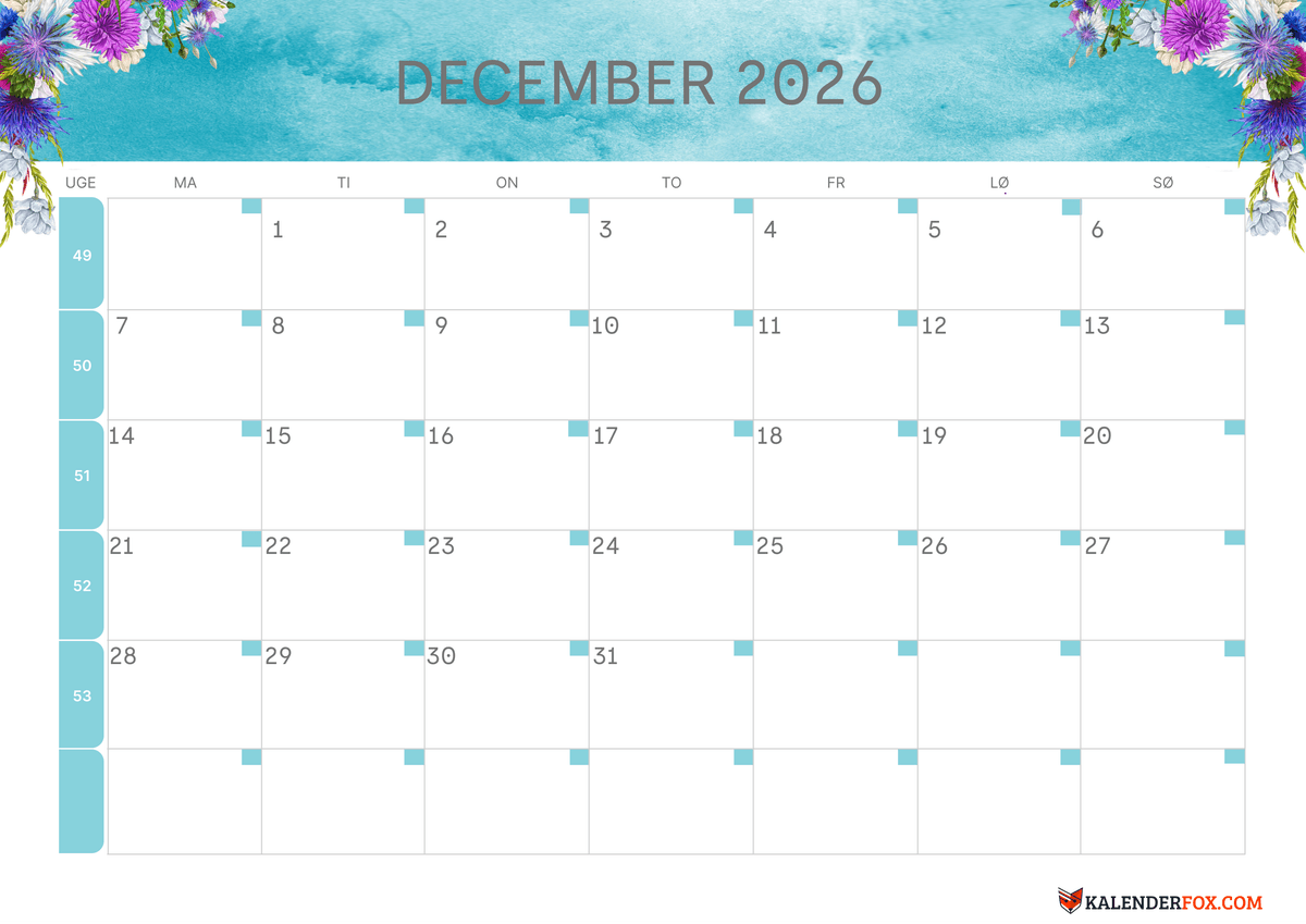 December-kalender blomsterdesign 4