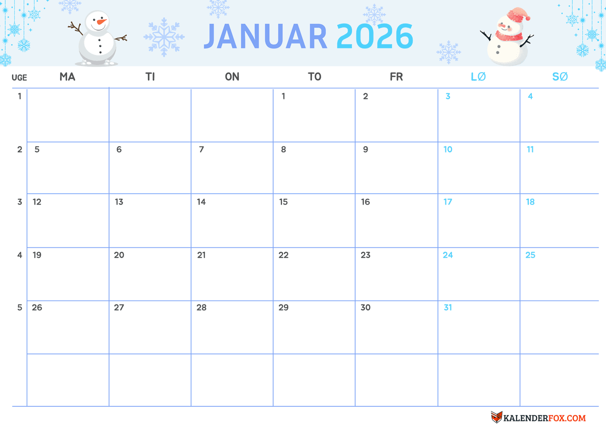 Snefnug med søde snemænd