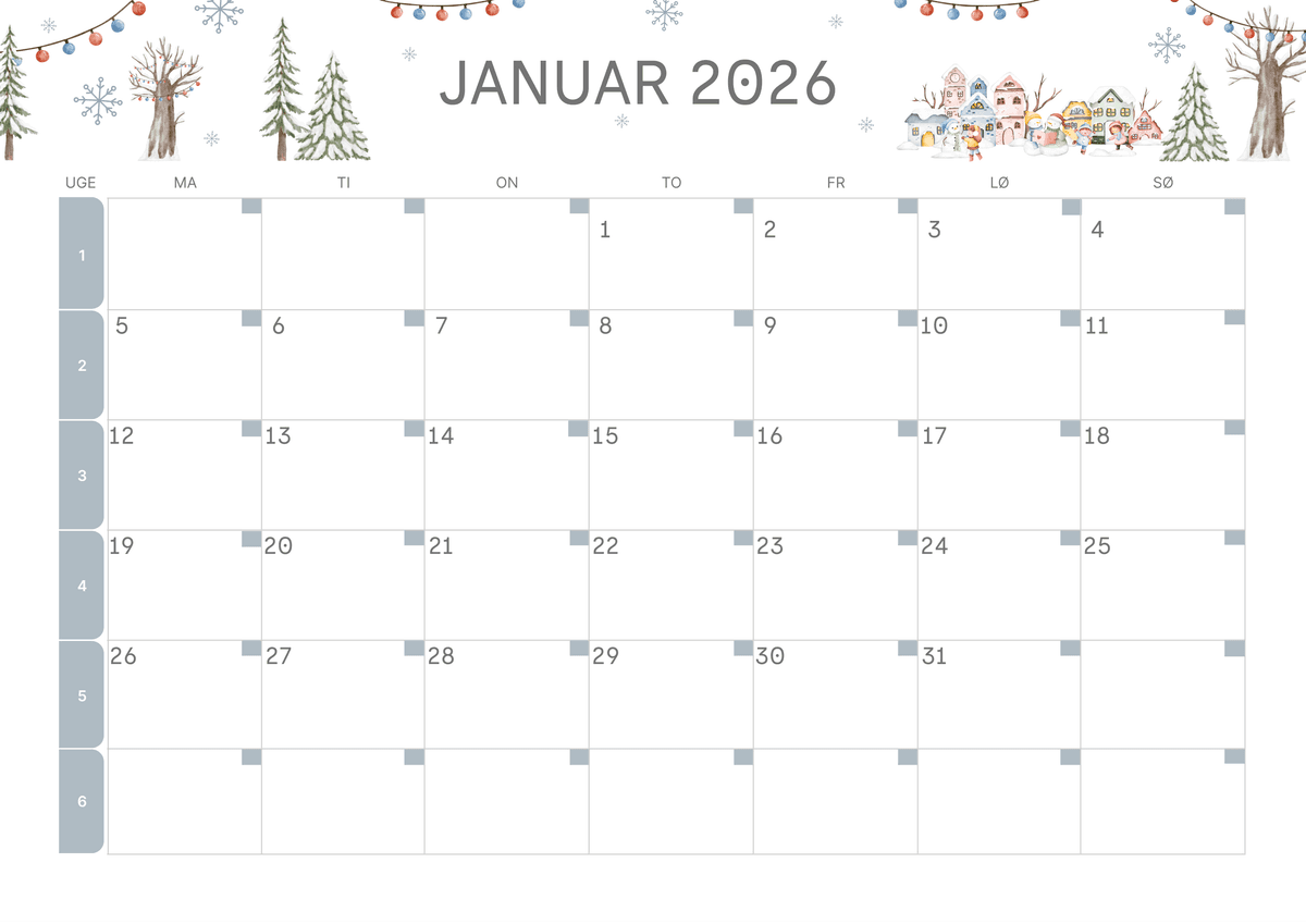 Hyggelig vinterlandsby