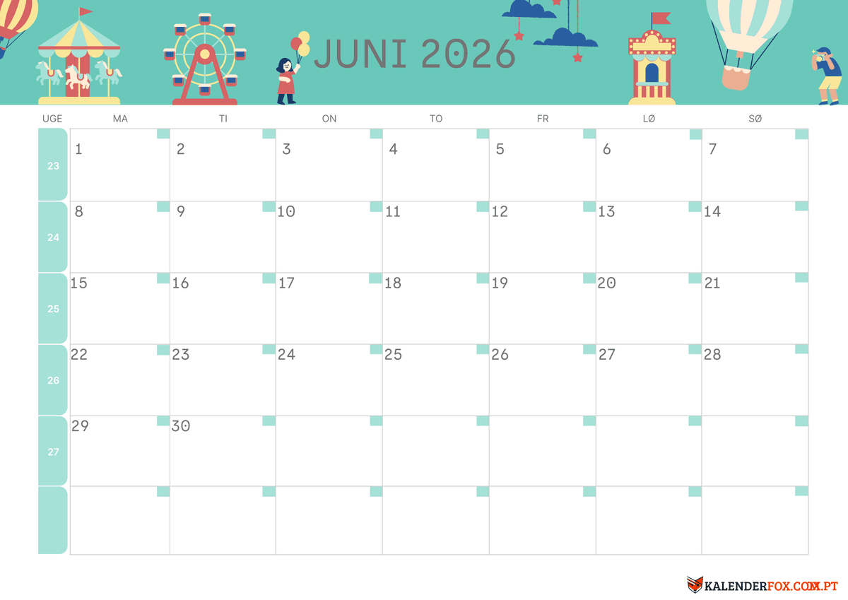 Juni-kalender børnetema 2