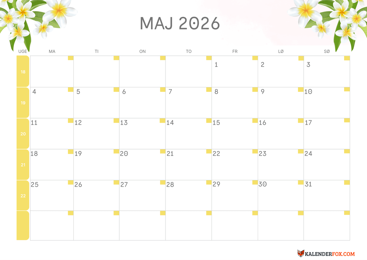 Maj-kalender blomsterdesign 2