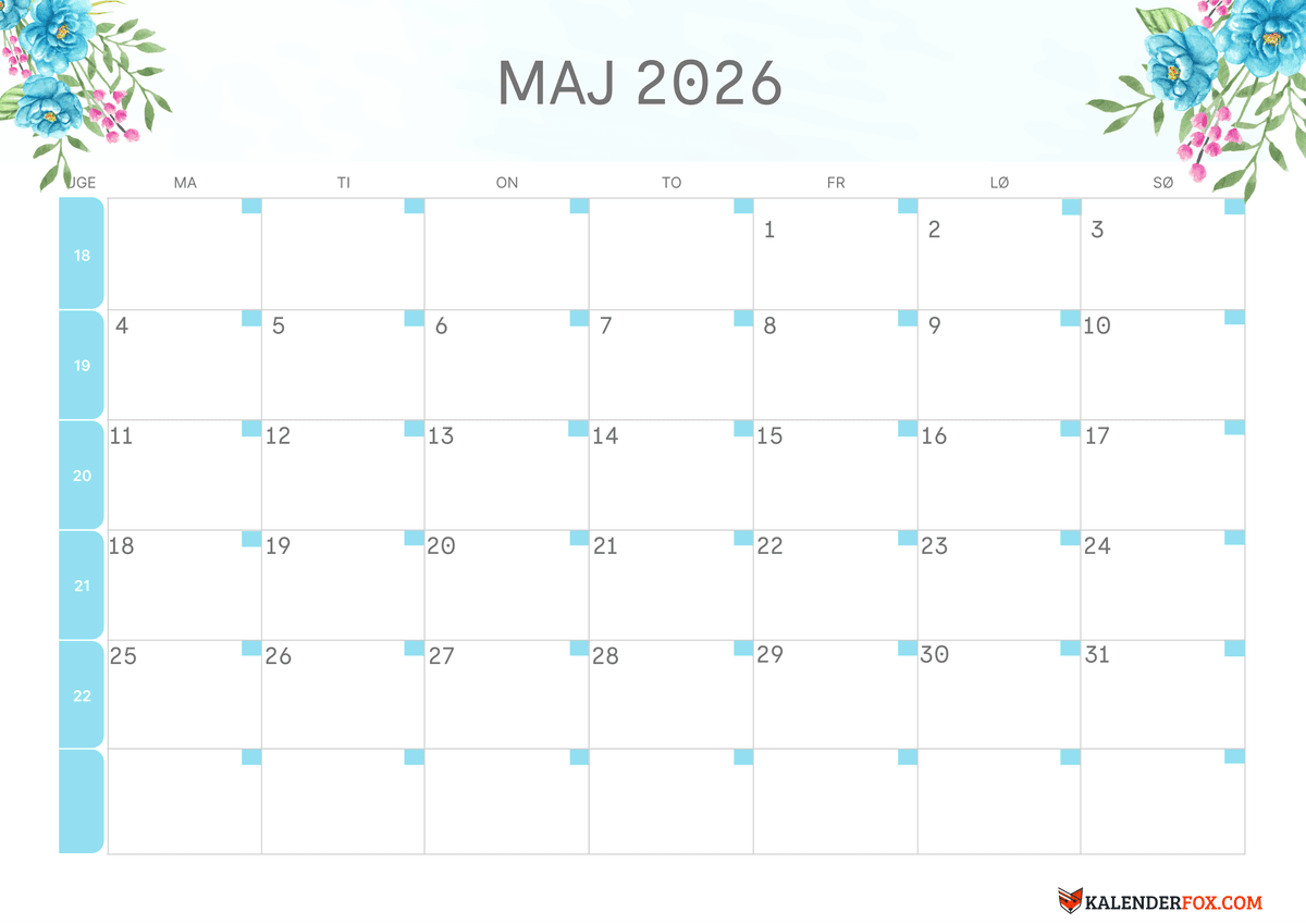 Maj-kalender blomsterdesign 4