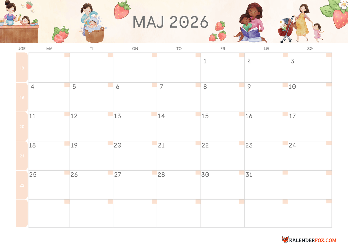 Maj-kalender mors dag tema 1