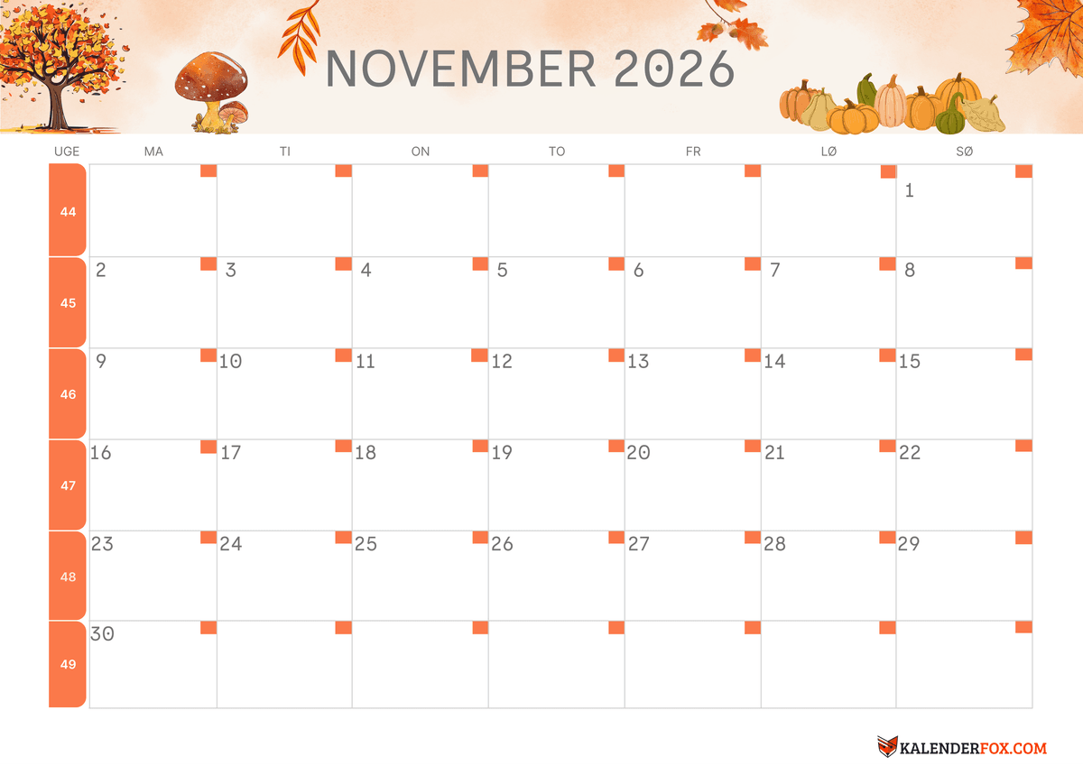 November-kalender efterår tema 1
