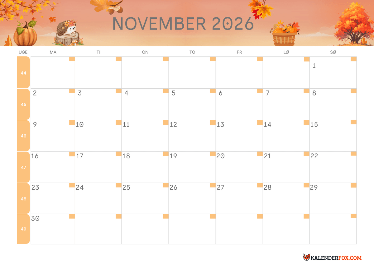 November-kalender efterår tema 3