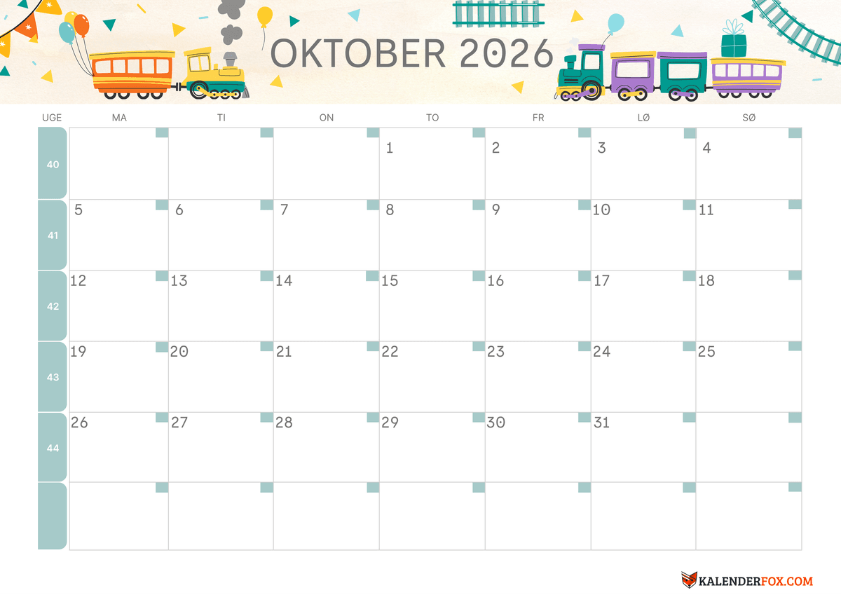 Oktober-kalender børnetema 1