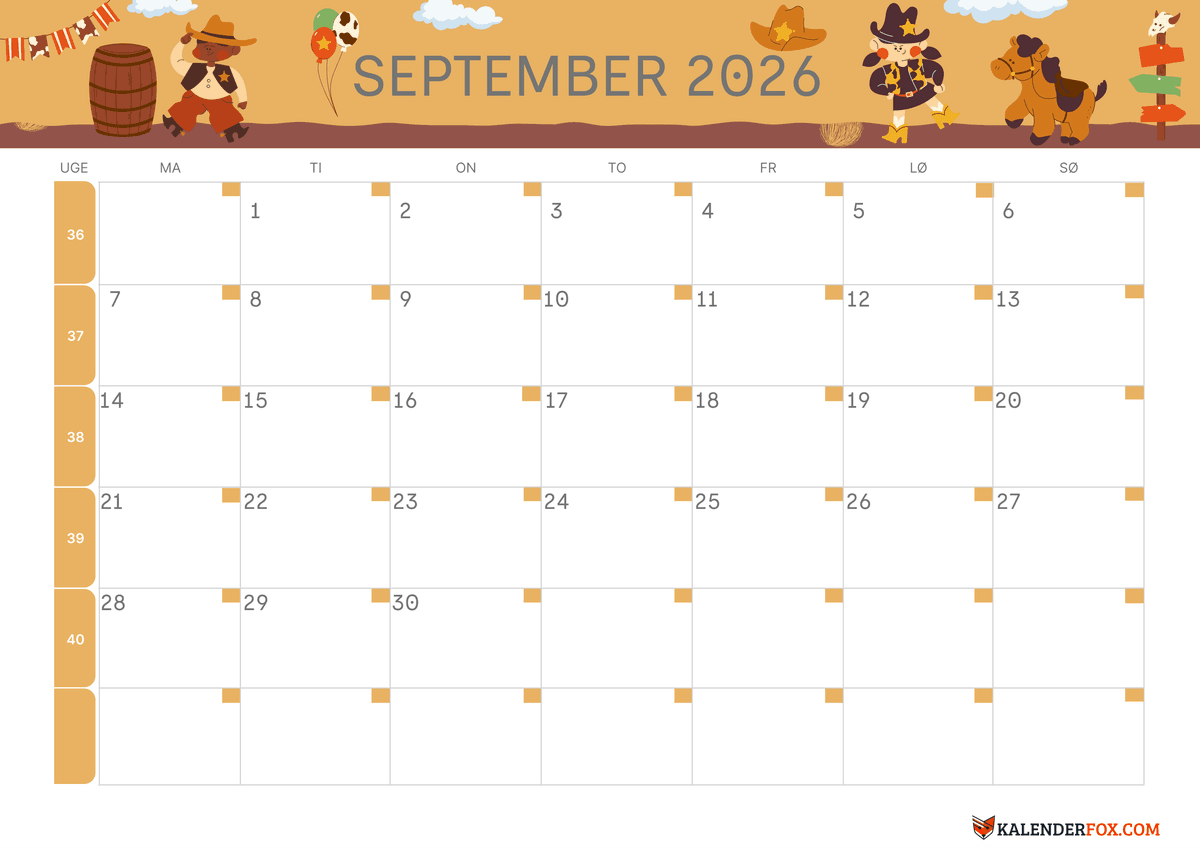 September-kalender børnetema 2